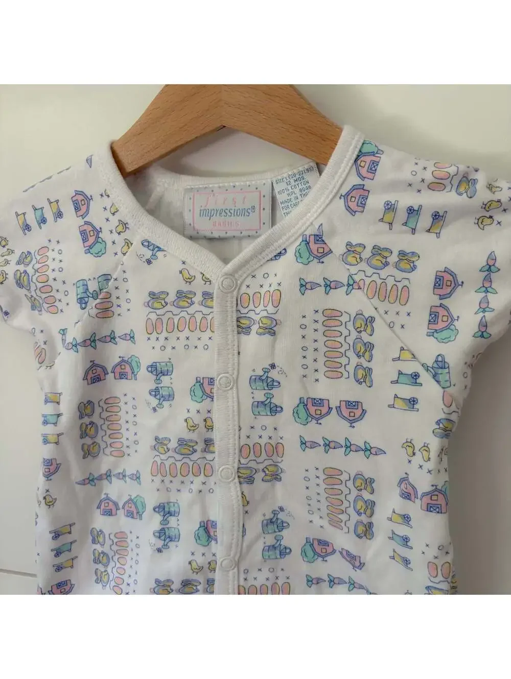 vintage first impressions farmhouse romper